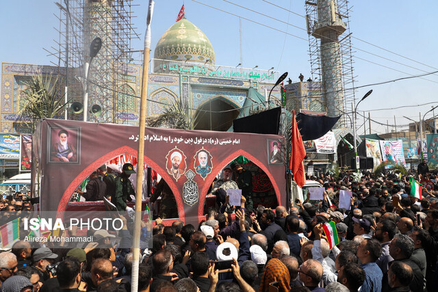 دزفول ایستاده بدرقه کرد؛ تشییع باشکوه سپهبد شهید رشید و فرزندش در قلب خوزستان